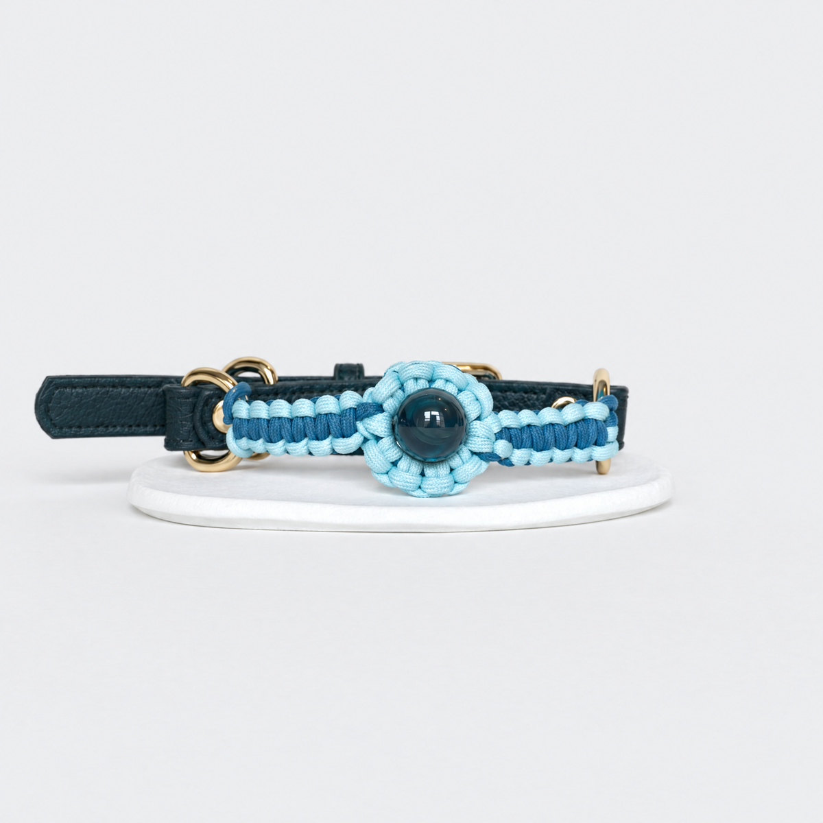 KANSHO Water Element Handmade Silver Obsidian Collar