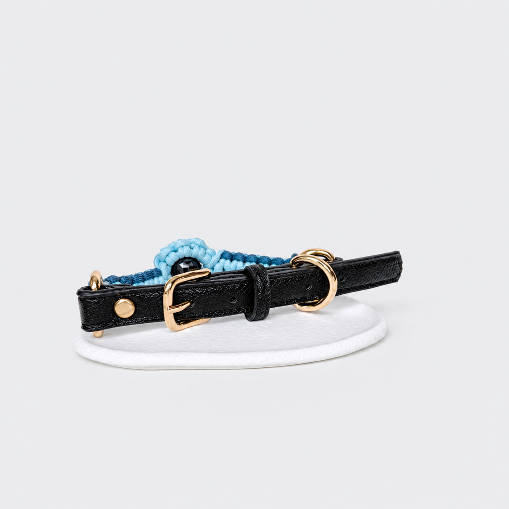 KANSHO Water Element Handmade Silver Obsidian Collar
