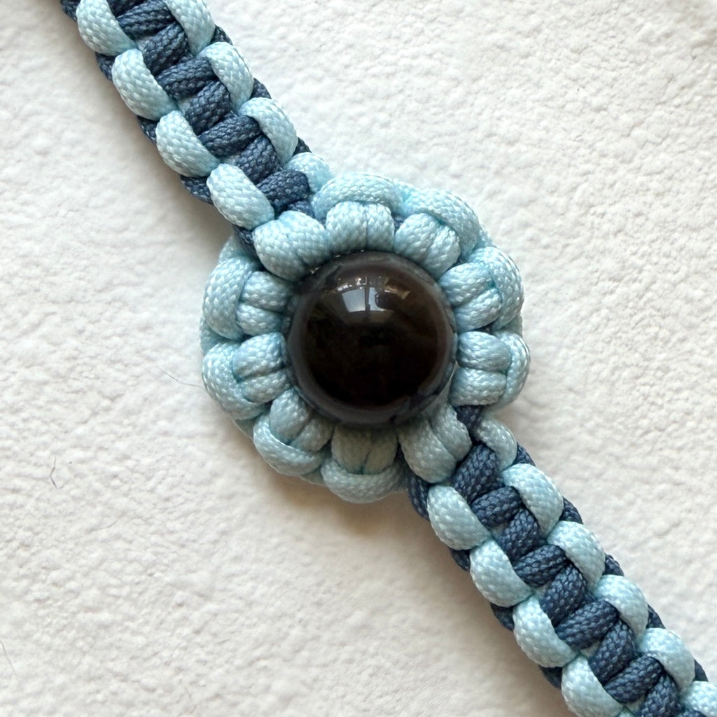 KANSHO Water Element Handmade Silver Obsidian Collar