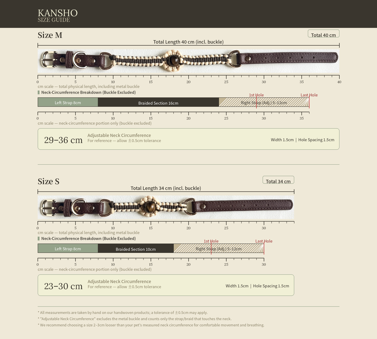 KANSHO Earth Element Handmade Tiger's Eye Collar