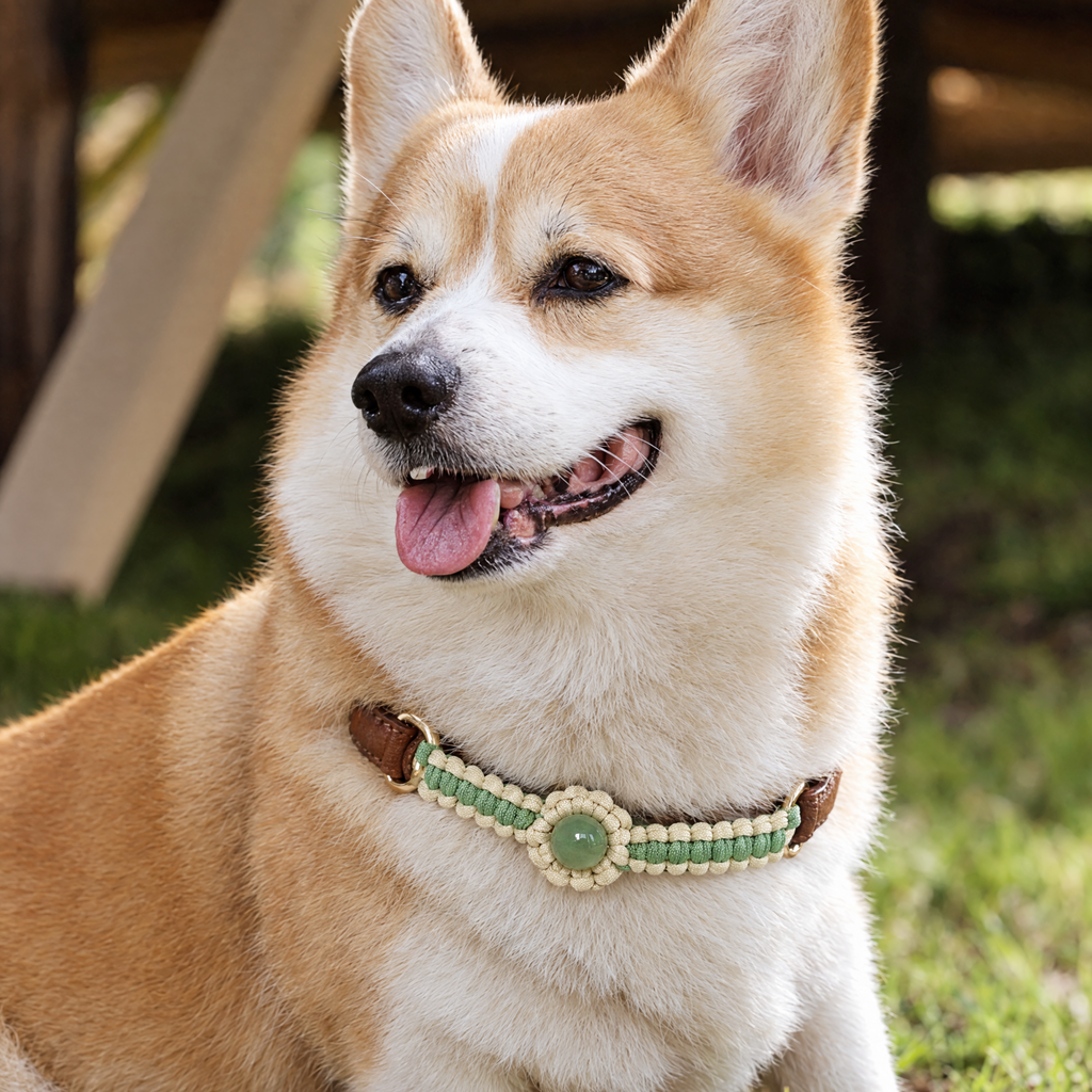 KANSHO Wood Element Handmade Green Aventurine Collar
